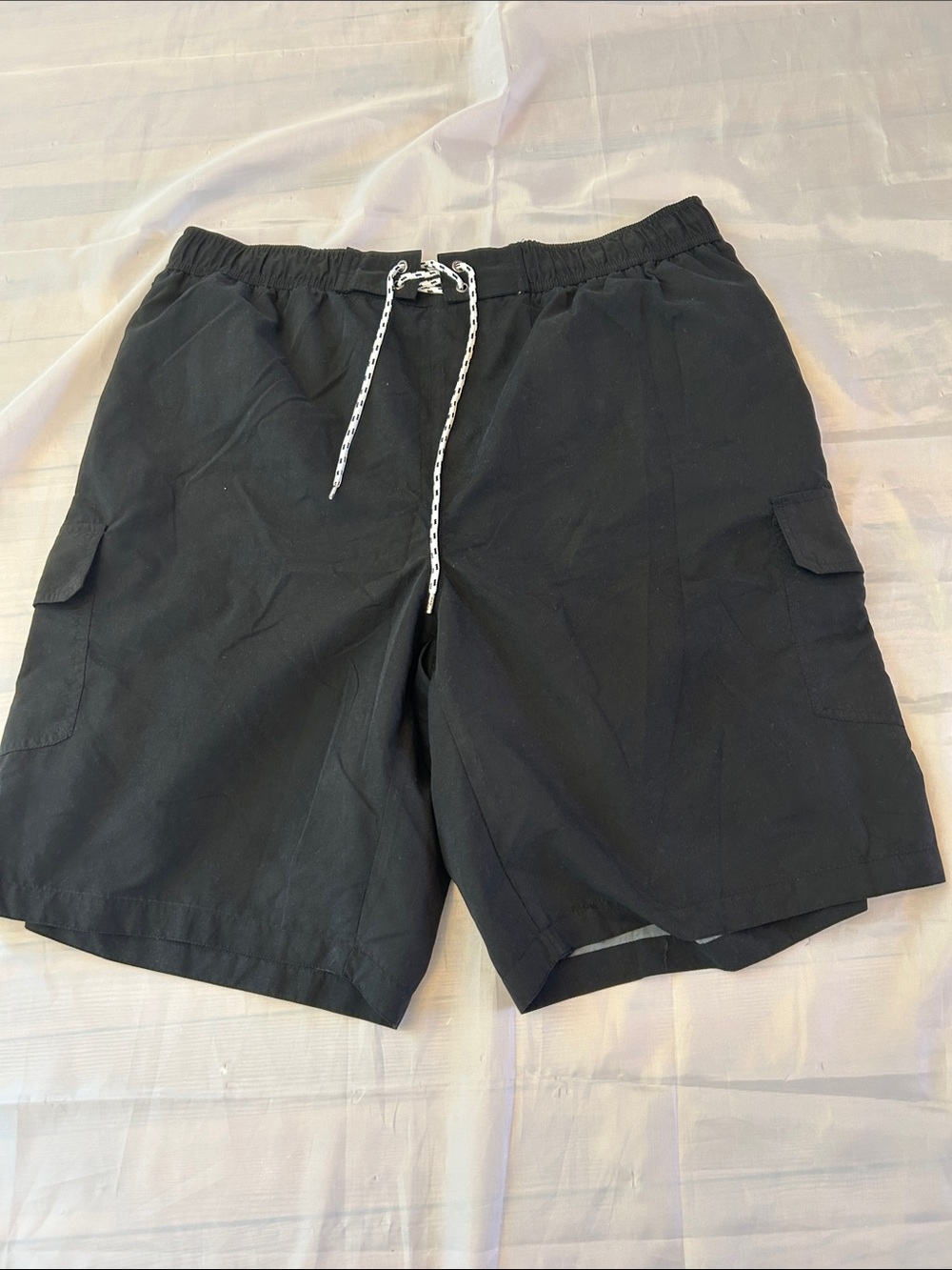 The Foundry Supply Co. Black Cargo Shorts with Drawstring